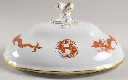 Dragon Red Lid for Oval Tureen