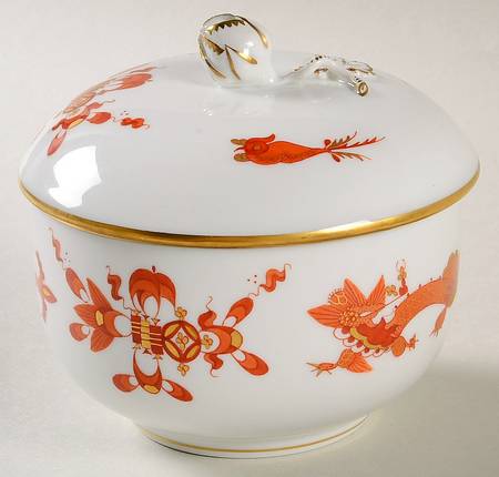 Dragon Red Sugar Bowl & Lid