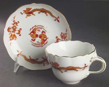 Dragon Red Breakfast Cup & Saucer Set
