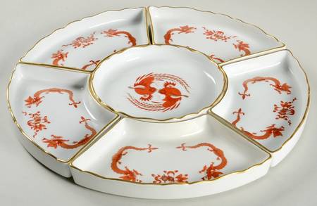 Dragon Red 6 Piece Lazy Susan (5 Sides & Center)