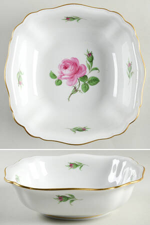 Rose Pink ("X" Backstamp) 8" Square Vegetable Bowl