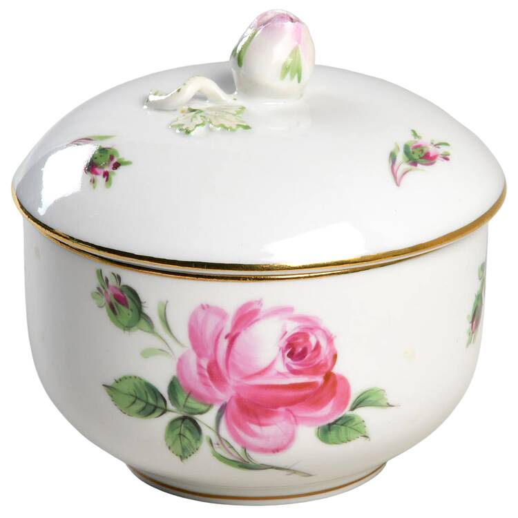 Rose Pink ("X" Backstamp) Sugar Bowl & Lid