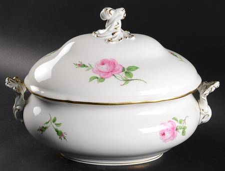 Rose Pink ("X" Backstamp) Oval Tureen & Lid