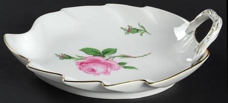 Rose Pink ("X" Backstamp) 8" Handled Leaf Dish