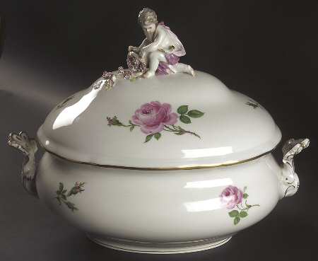 Rose Pink ("X" Backstamp) Oval Tureen & Lid