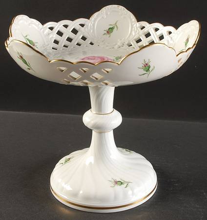 Rose Pink ("X" Backstamp) Round Compote (Height X Width)