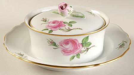Rose Pink ("X" Backstamp) Round Covered Butter