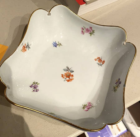 Scattered Flowers ("X" Backstamp) 7" Square Bowl