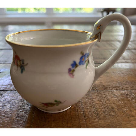 Scattered Flowers ("X" Backstamp) Flat Cup & Saucer Set