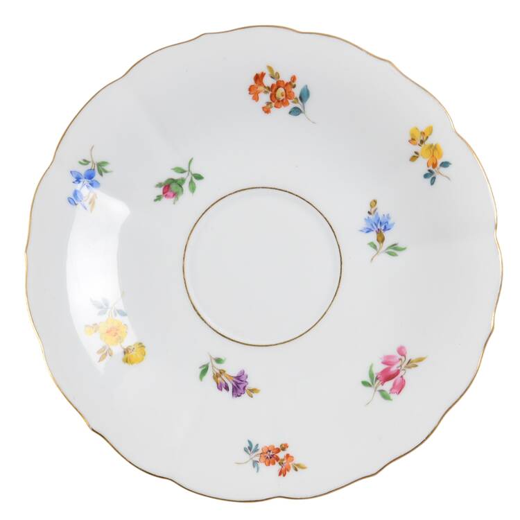 Scattered Flowers ("X" Backstamp) Saucer for Flat Cup