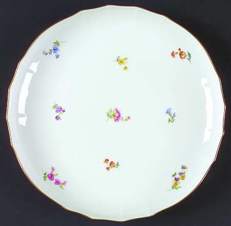Scattered Flowers ("X" Backstamp) Cake Plate
