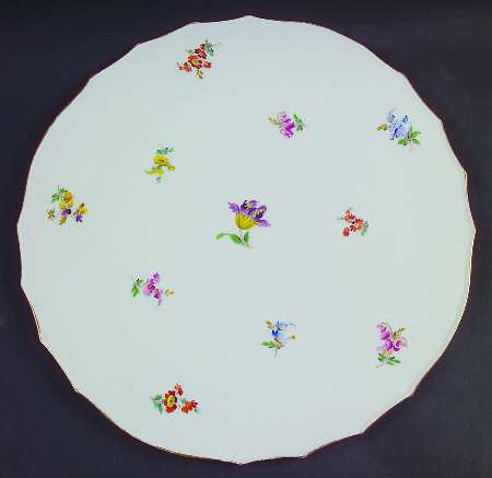 Scattered Flowers ("X" Backstamp) Round Torte Plate