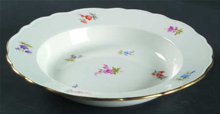 Scattered Flowers ("X" Backstamp) Large Rim Soup Bowl