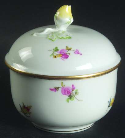 Scattered Flowers ("X" Backstamp) Mini Sugar Bowl & Lid