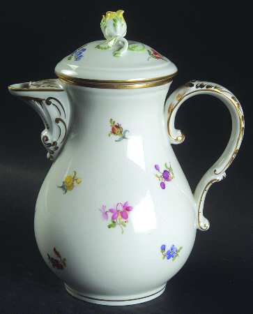 Scattered Flowers ("X" Backstamp) Mini Coffee Pot & Lid