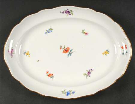 Scattered Flowers ("X" Backstamp) 14" Oval Serving Platter