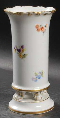 Scattered Flowers ("X" Backstamp) 5" Claw Footed Urn Vase
