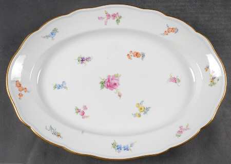 Scattered Flowers ("X" Backstamp) 13" Oval Serving Platter