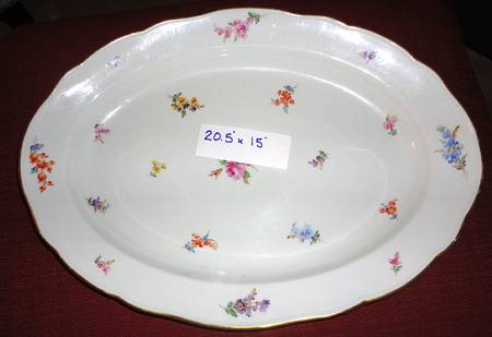 Scattered Flowers ("X" Backstamp) 20" Oval Serving Platter