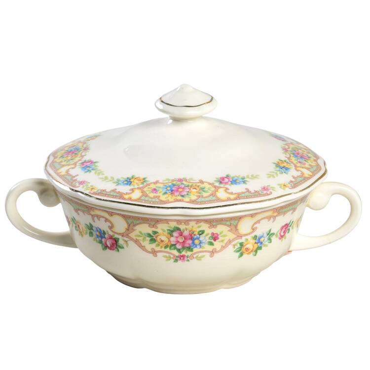 Mildred Cream Soup Bowl & Lid Set