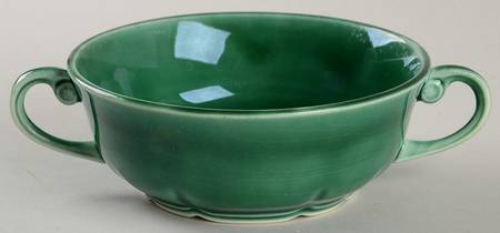 Petal Green Flat Cream Soup Bowl
