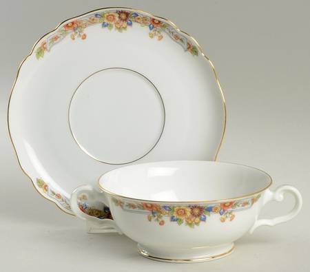 The Autumn Footed Cream Soup Bowl & Saucer Set