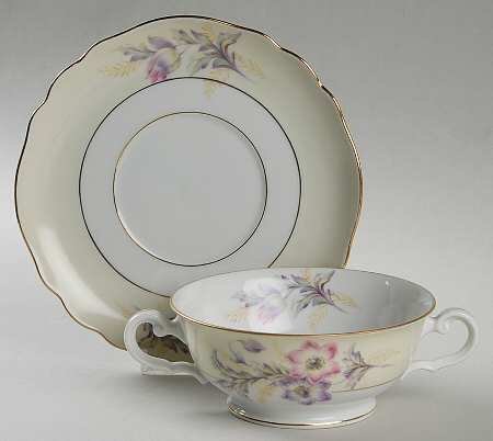 The Belmont Footed Cream Soup Bowl & Saucer Set