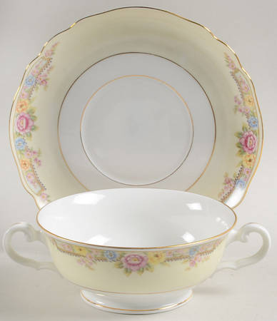 The Camden Footed Cream Soup Bowl & Saucer Set