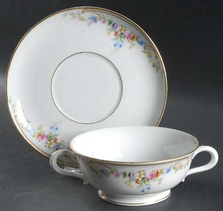 The Kenmore Footed Cream Soup Bowl & Saucer Set