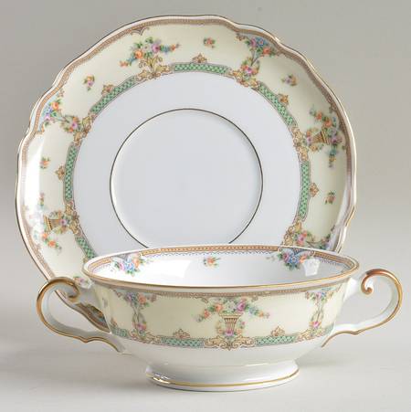 The Wakefield Footed Cream Soup Bowl & Saucer Set