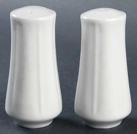 Embossed White Salt & Pepper Set