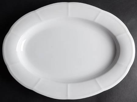 Embossed White 14" Oval Serving Platter