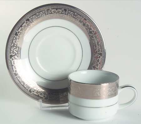 Magnificence Platinum Flat Demitasse Cup & Saucer Set