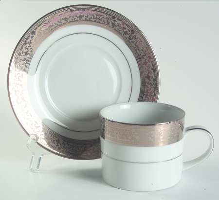 Magnificence Platinum Flat Cup & Saucer Set