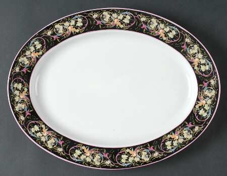Midnight Garden 13" Oval Serving Platter