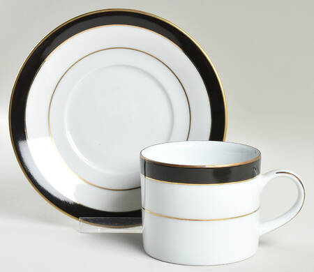Royal Ebony Flat Cup & Saucer Set