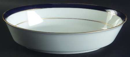 Royal Lapis (Navy Blue Band) 9" Oval Vegetable Bowl