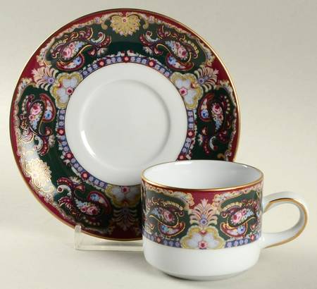 Royal Paisley Flat Demitasse Cup & Saucer Set