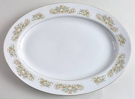 Floral Wreath 14" Oval Serving Platter