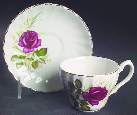 Anniversary Rose Flat Cup & Saucer Set