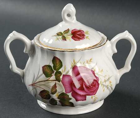 Anniversary Rose Sugar Bowl & Lid