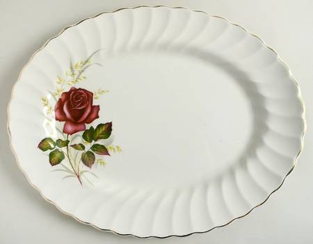 Anniversary Rose 14" Oval Serving Platter