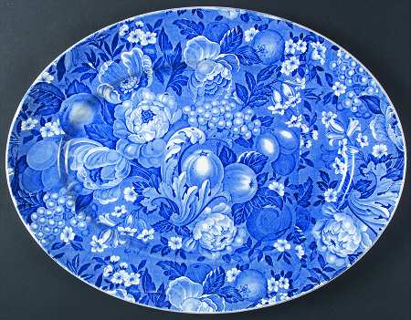 Appletime Blue 16" Oval Serving Platter