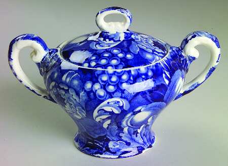 Appletime Blue Sugar Bowl & Lid