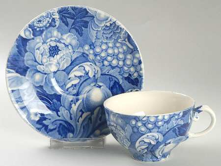 Appletime Blue Flat Cup & Saucer Set