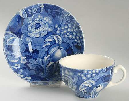 Appletime Blue Oversized Cup & Saucer Set