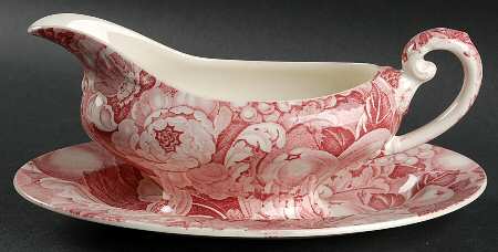 Appletime Pink Gravy Boat & Underplate/Relish
