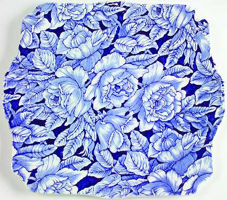 Bermuda Blue Square Handled Cake Plate