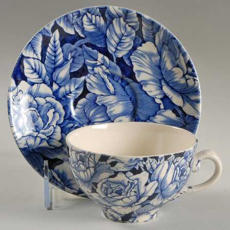 Bermuda Blue Flat Cup & Saucer Set