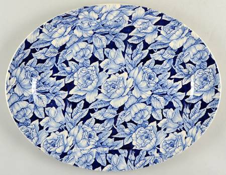 Bermuda Blue 18" Oval Serving Platter
